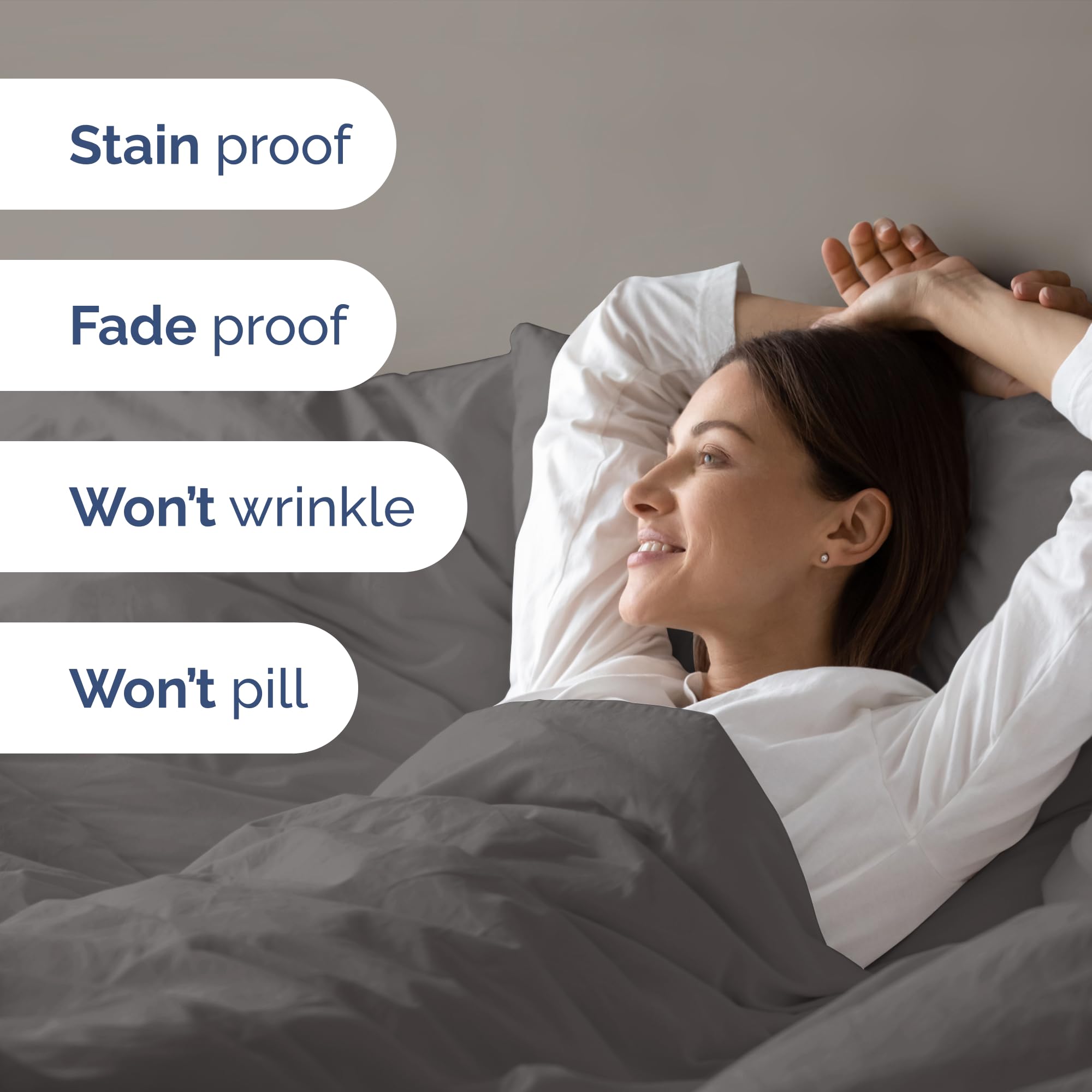 CGK Unlimited duvet cover zipper closure and ties; secure fit.