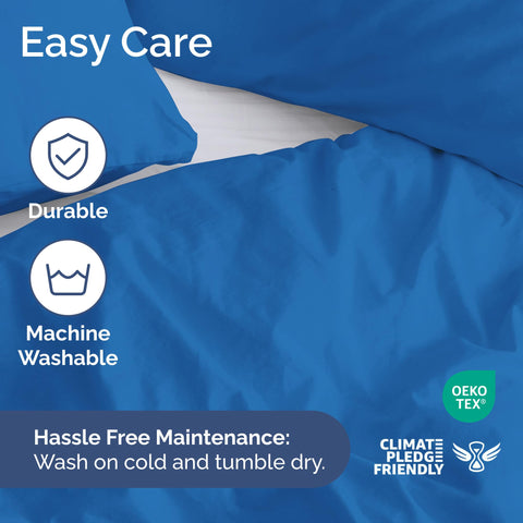 Zipper closure and 8 fabric ties secure the duvet cover.