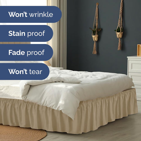 CGK wrinkle-resistant bed skirt maintains a crisp appearance