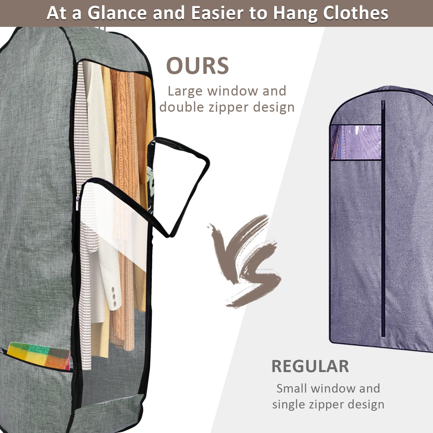 Chakera top-hole hanger access keeps bag ready on rack.