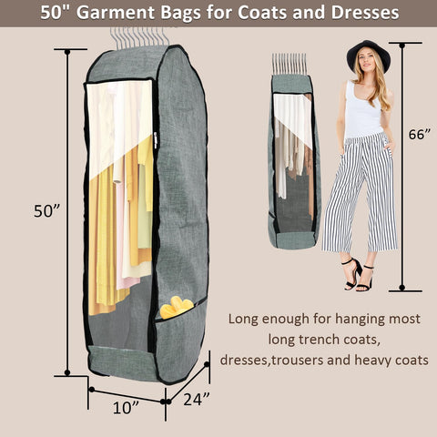 Chakera transparent window garment bag shows clothes without opening.