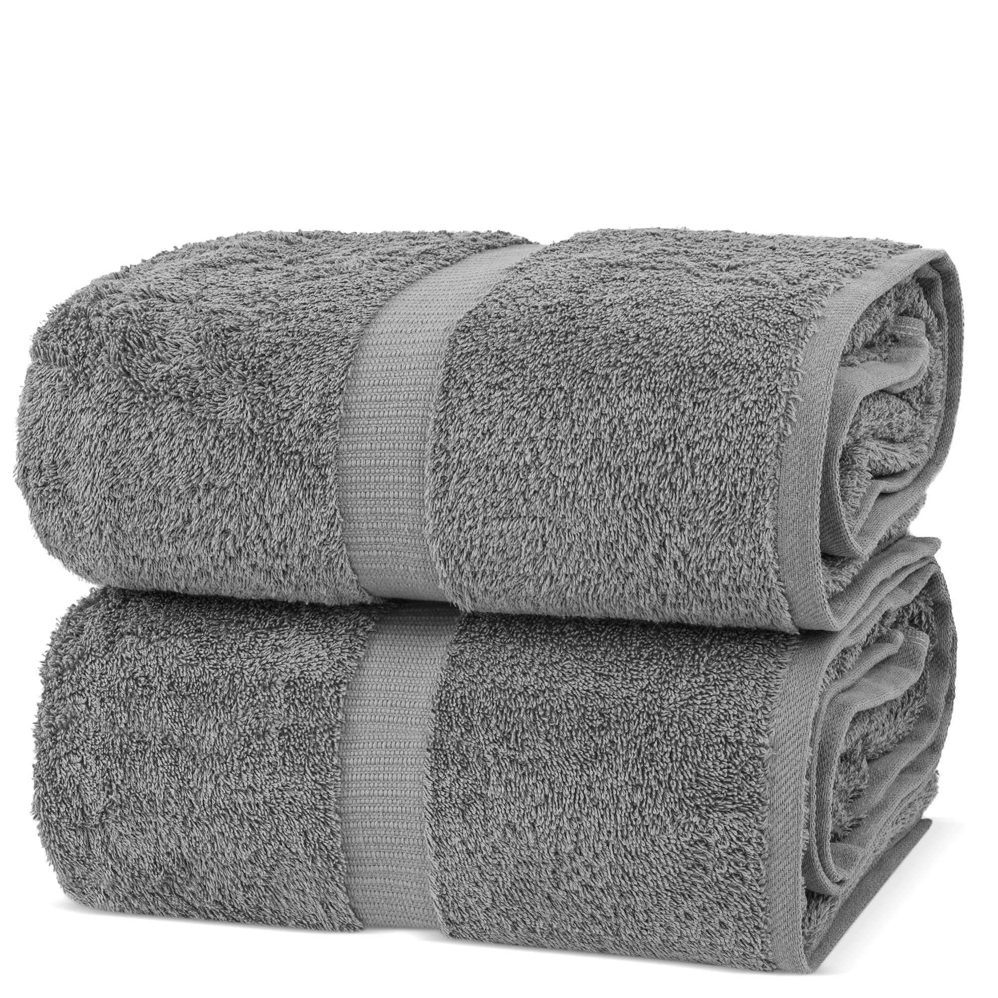 Chakir Turkish Linens 100% cotton bath sheet in gray offers plush absorbency.