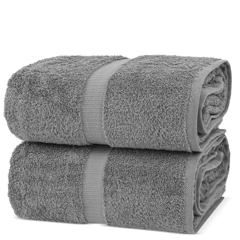Chakir Turkish Linens 100% cotton bath sheet in gray offers plush absorbency.
