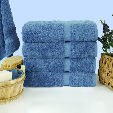 Chakir Turkish Linens 4-piece bath towel set ideal for spa-like routines at home.