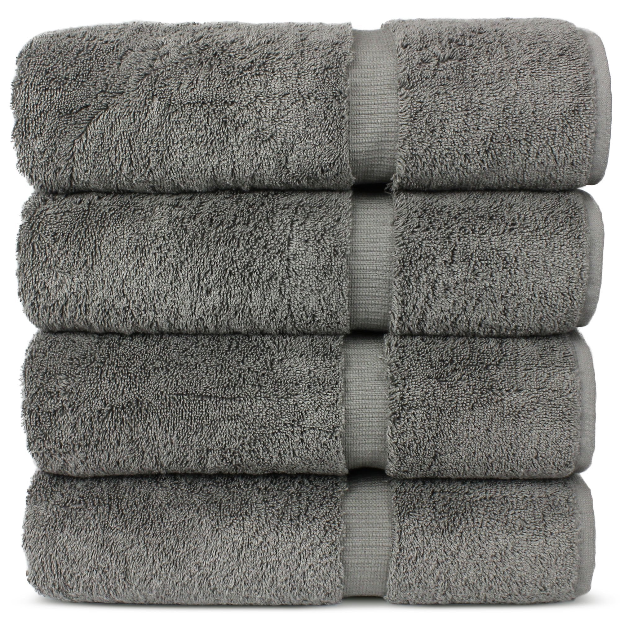 Chakir Turkish Linens bath towels 27x54 in gray in a cozy bathroom setup for daily luxury.