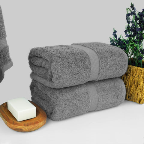 Chakir Turkish Linens gray bath sheet with double-stitched hem for lasting durability.