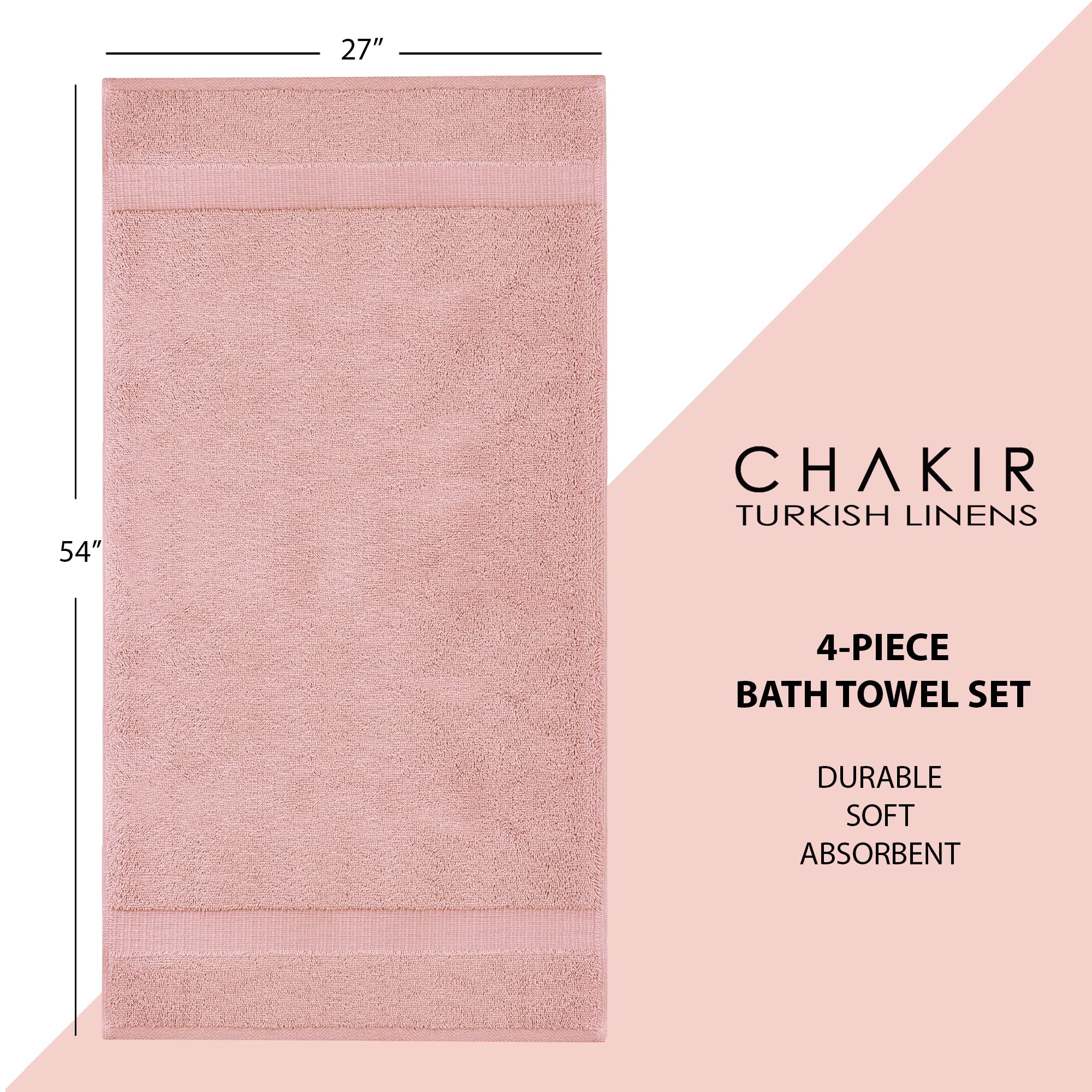 Chakir Turkish Linens gift-ready pink towels displayed in a stylish bathroom.
