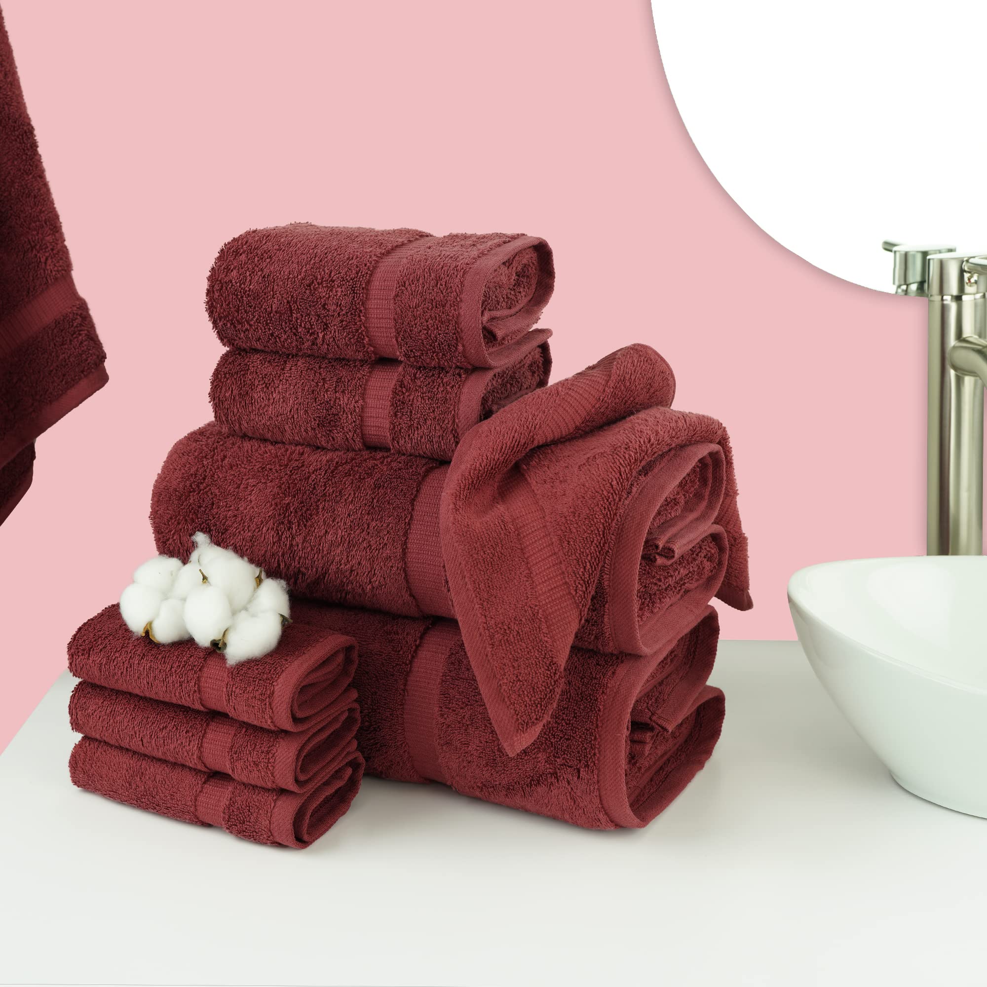 Chakir Turkish Linens hand towels cranberry offering quick-drying comfort after showers