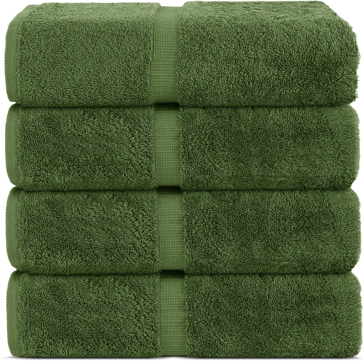 Chakir Turkish Linens Moss bath towel draped elegantly, ultra-absorbent and plush for spa-like at-home use.