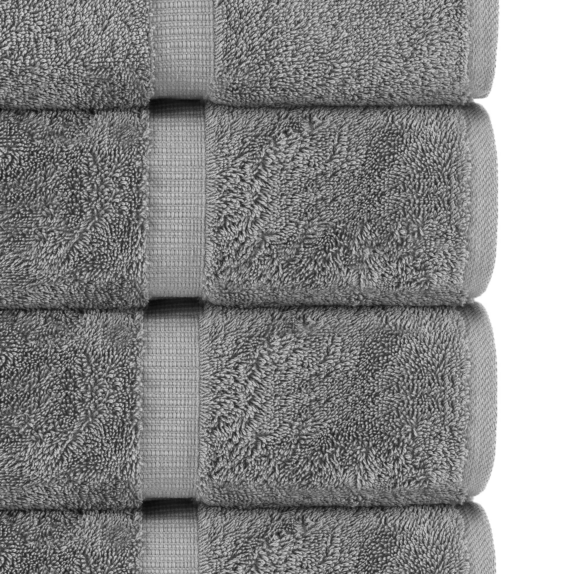 Natural weave texture of Chakir Turkish Linens gray towel feels premium.