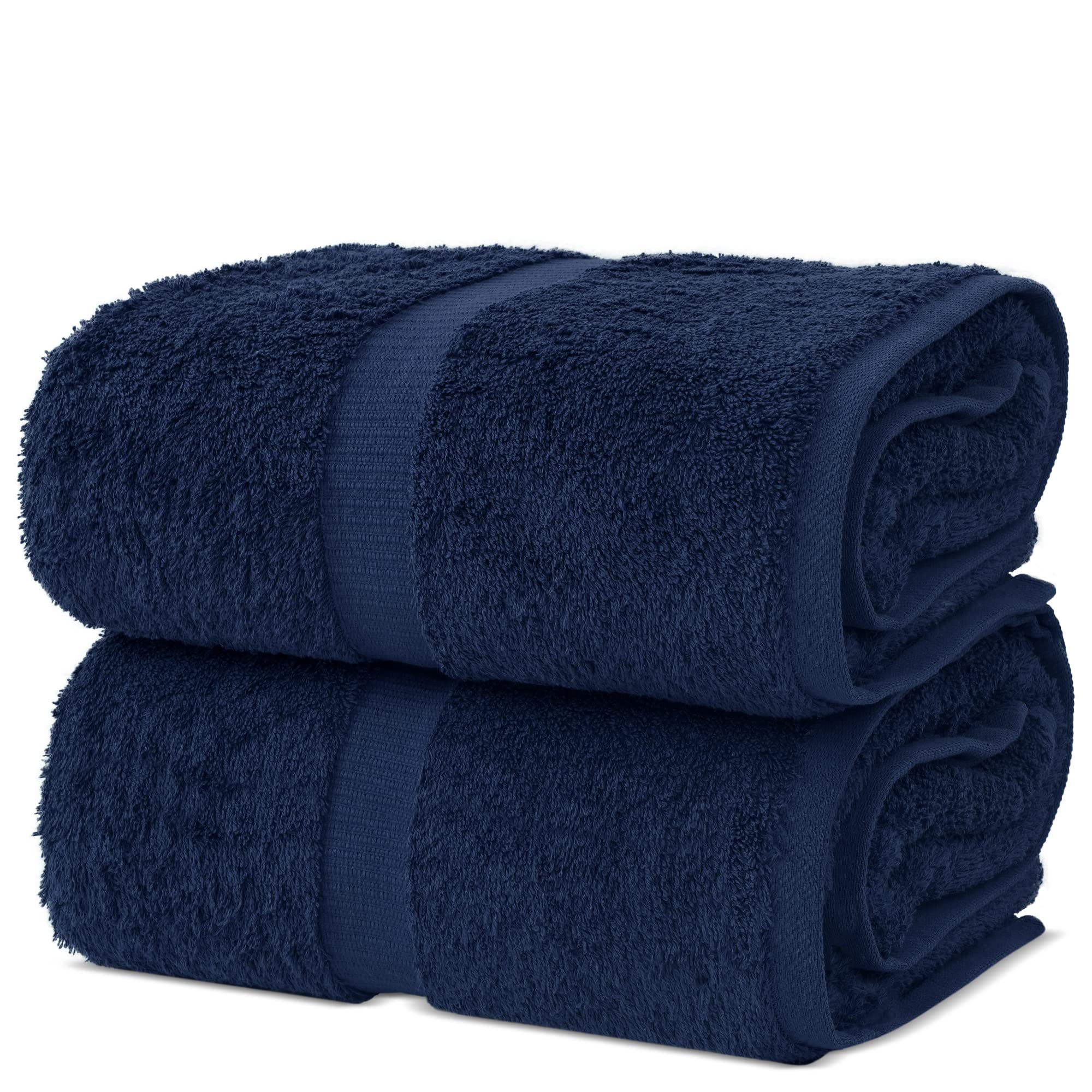 Chakir Turkish Linens navy bath sheet full-size 35x70 inches for premium everyday use