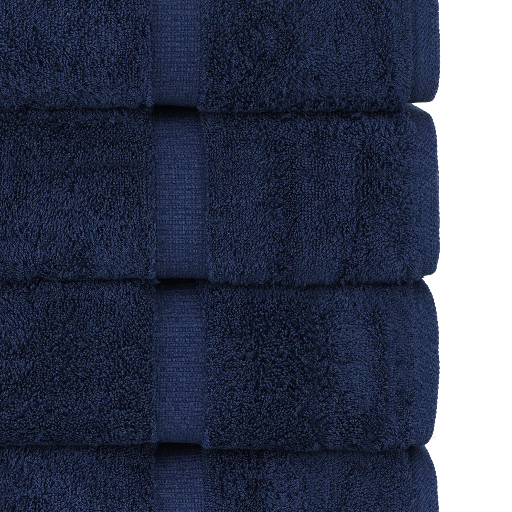 Chakir Turkish Linens navy bath sheet showing durable double-stitched hem