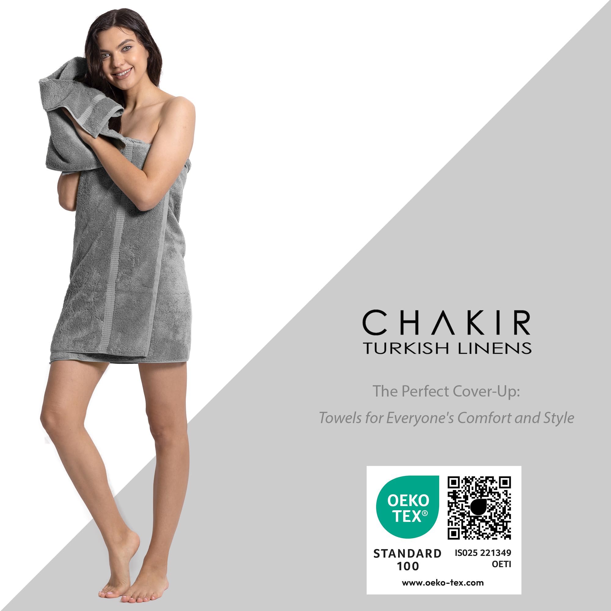 OEKO-TEX certified Chakir Turkish Linens gray sheet for safe family use.