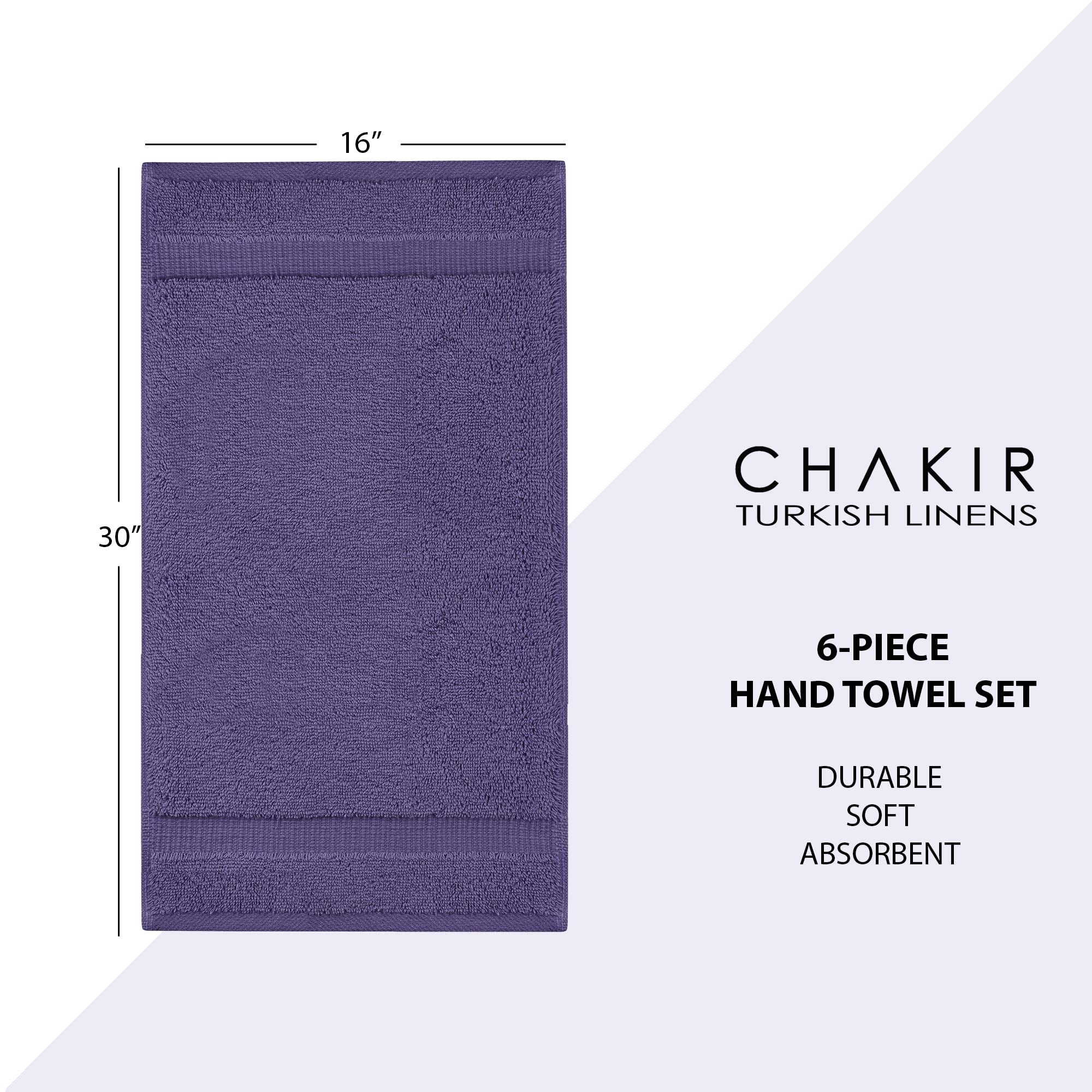 Chakir Turkish Linens plum hand towels on a bathroom rack, ideal for guests.
