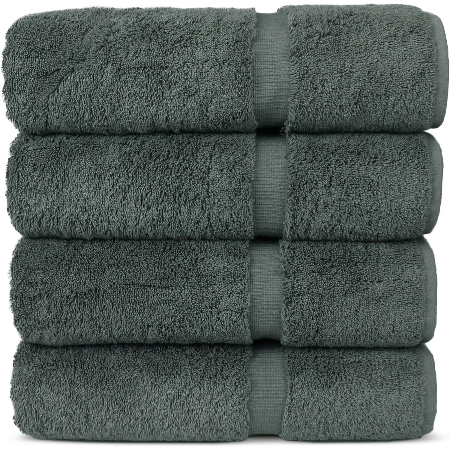 Chakir Turkish Linens premium cotton towels in dark gray offer plush softness and quick absorbency.