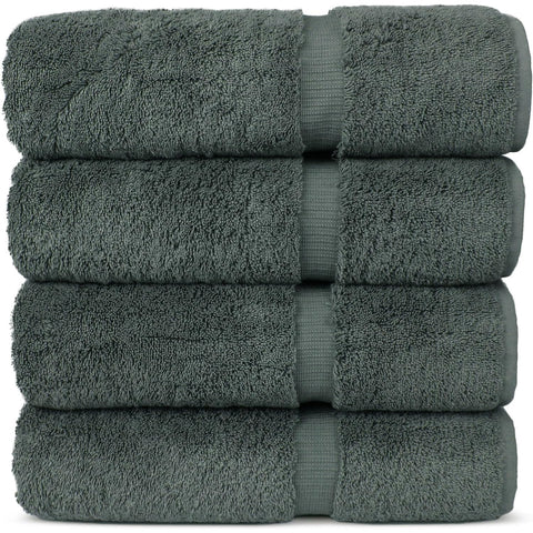 Chakir Turkish Linens premium cotton towels in dark gray offer plush softness and quick absorbency.