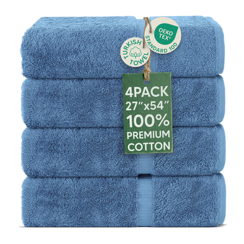 Chakir Turkish Linens soft-absorbent towels in Wedgewood finish offering plush daily comfort.