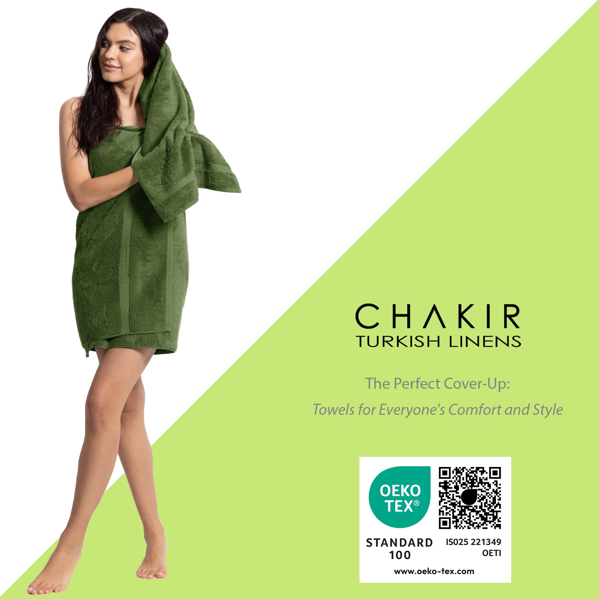 Close-up texture of Chakir towels highlights premium cotton and smooth weave.