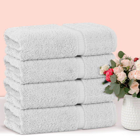 Chakir Turkish Linens towels hanging on bathroom rack for daily routine