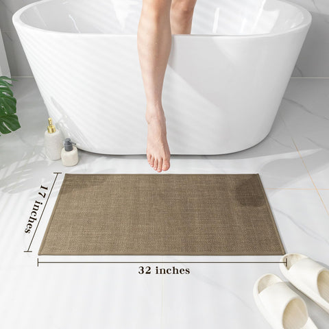 Chakme absorbent fabric bathroom rug quick dry surface after shower