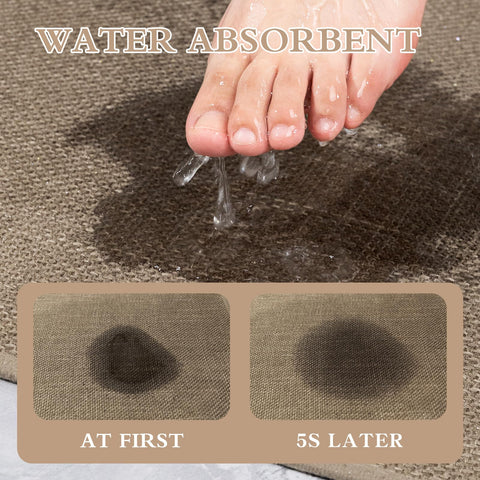 Chakme dark beige 32x17 bathroom rug fits with many decors