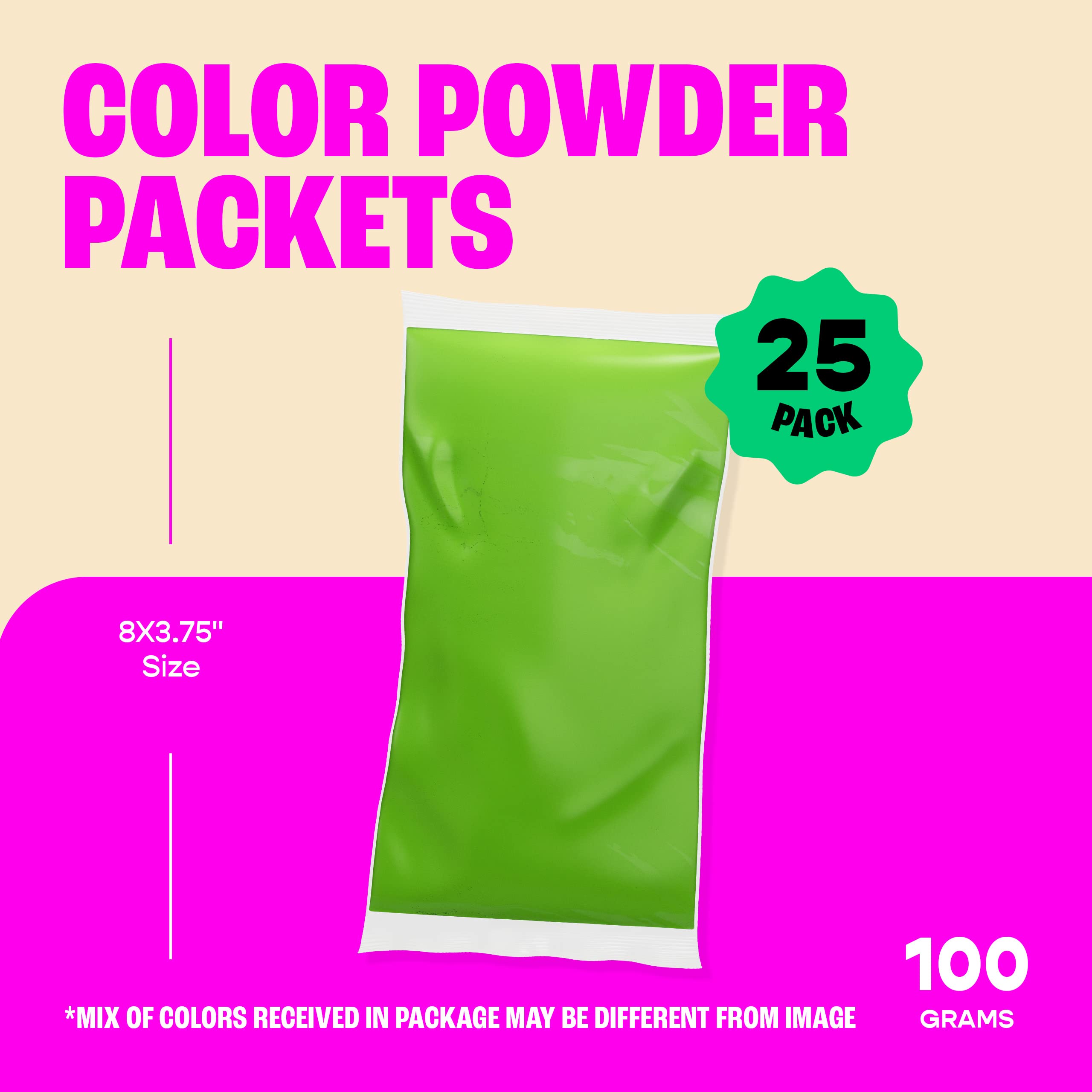 Chameleon Colors 100g yellow powder pack ideal for color runs