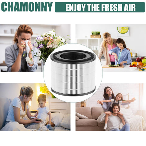 CHAMONNY AP-S0610L filter captures dust and pollen, supporting cleaner indoor air