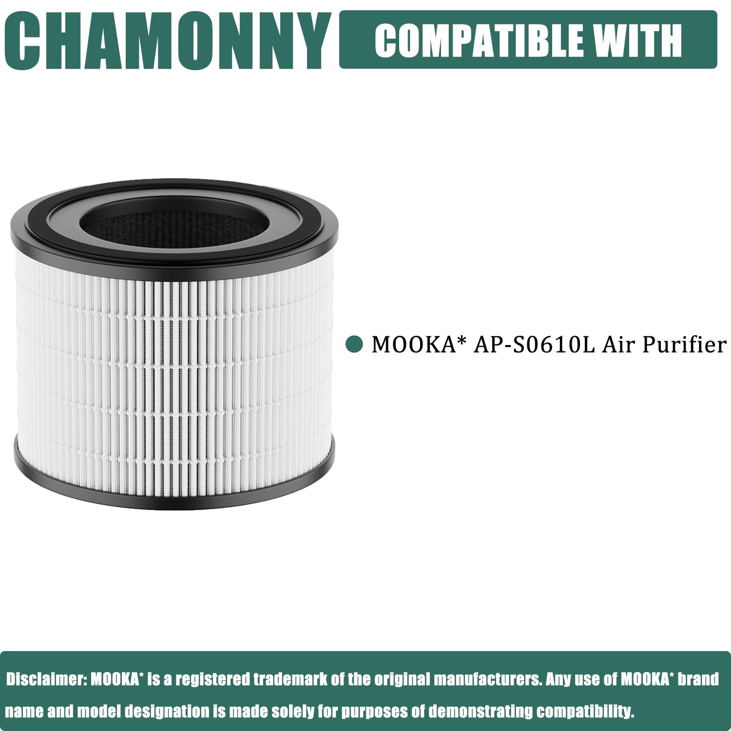 CHAMONNY AP-S0610L true HEPA filter close-up captures fine particles for improved air quality