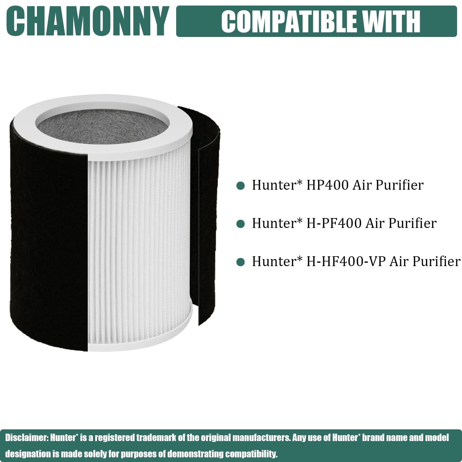 CHAMONNY H-HF400-VP eight activated carbon pre-filters reduce odors