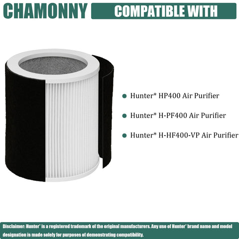 CHAMONNY H-HF400-VP eight activated carbon pre-filters reduce odors
