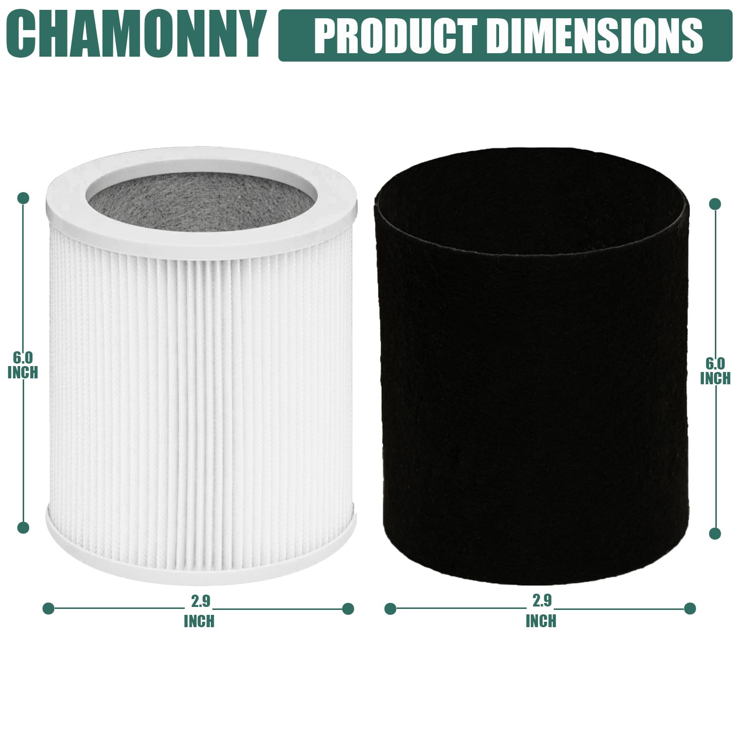 CHAMONNY H-HF400-VP odor-reducing carbon filters improve room freshness