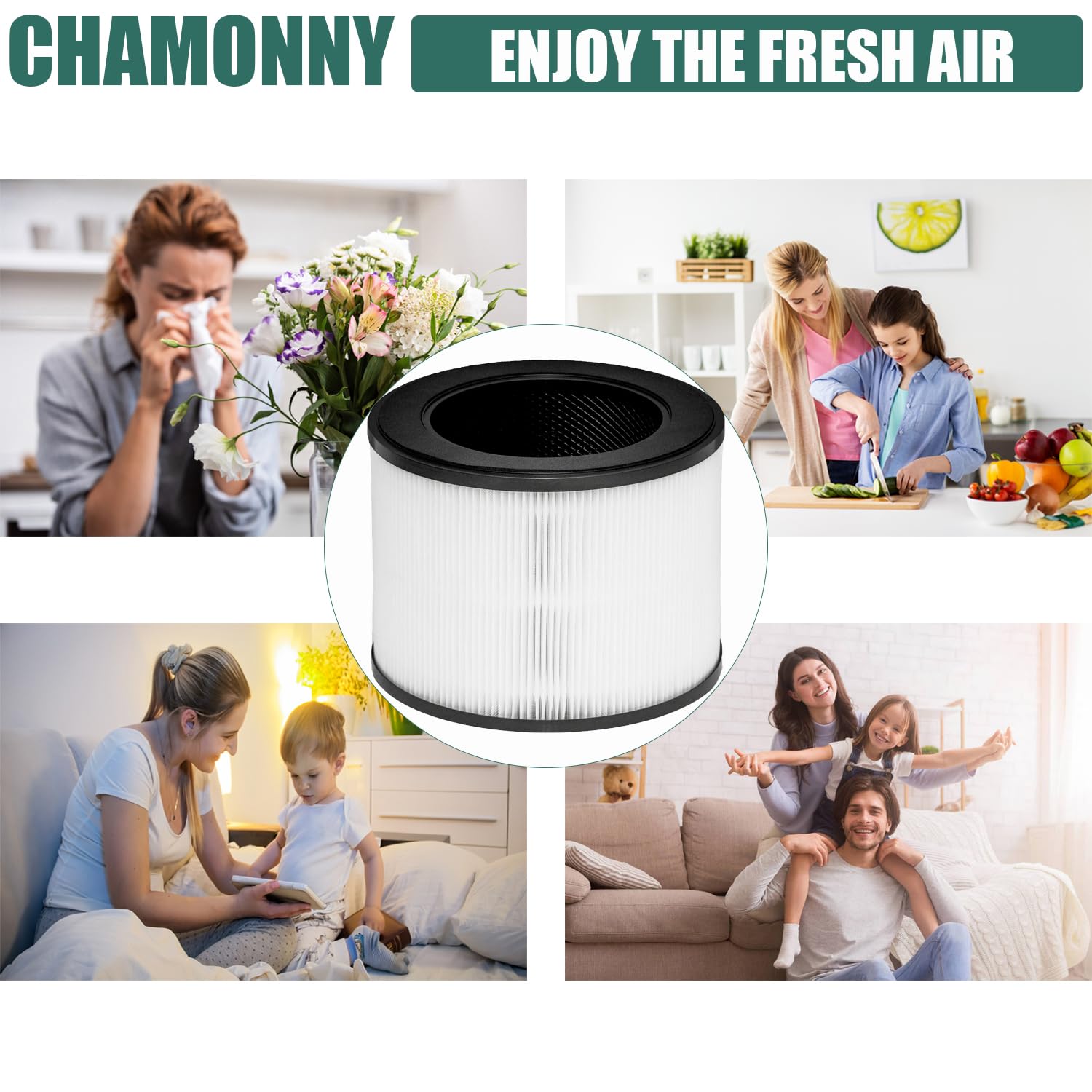 CHAMONNY MA-22 activated carbon layer close-up for odor reduction.