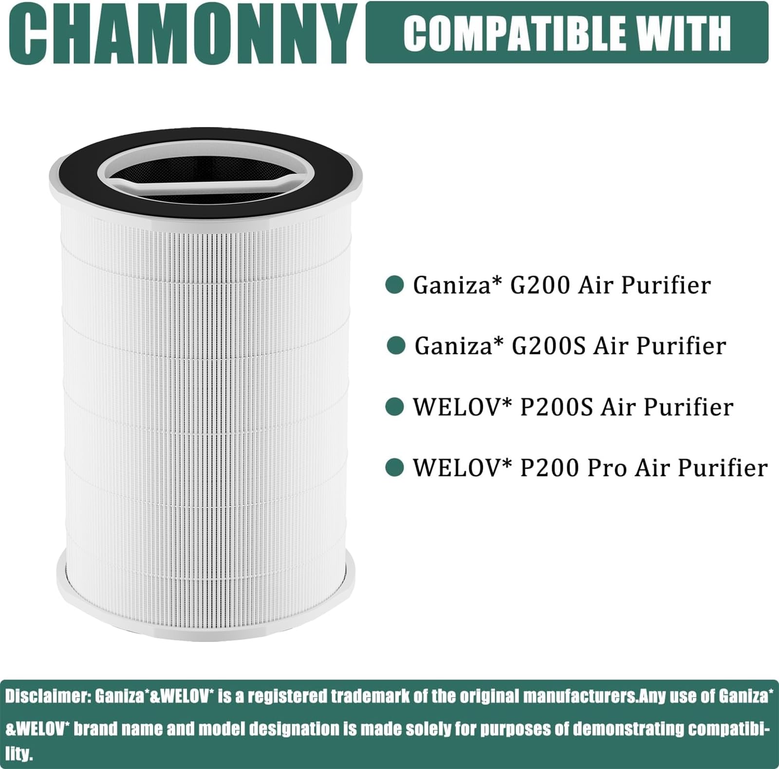CHAMONNY P200S/G200S layers close-up show multi-stage filtration