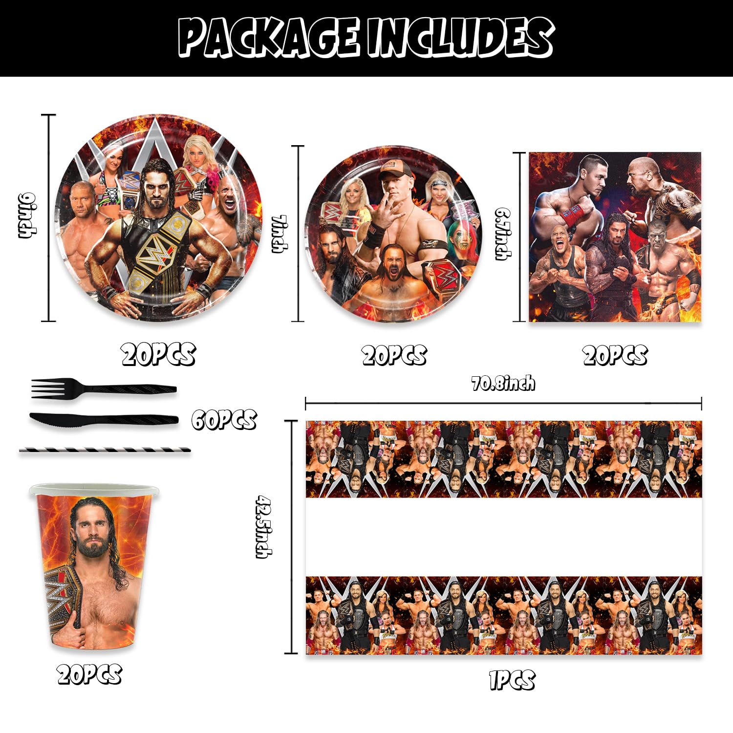 CHAMPBULL 141Pack wrestling plates 9-inch set for larger snack portions