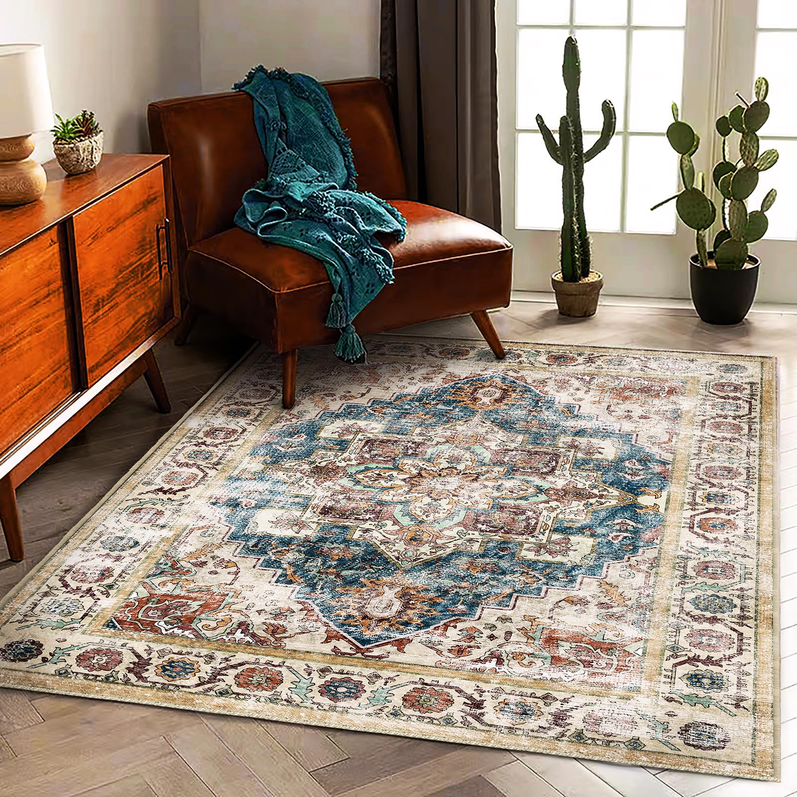 CHAMPLANT boho medallion pattern adds warm style to any room