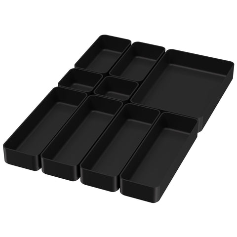 CHANCETSUI 9-pc stackable drawer organizers set neatly arranges office essentials