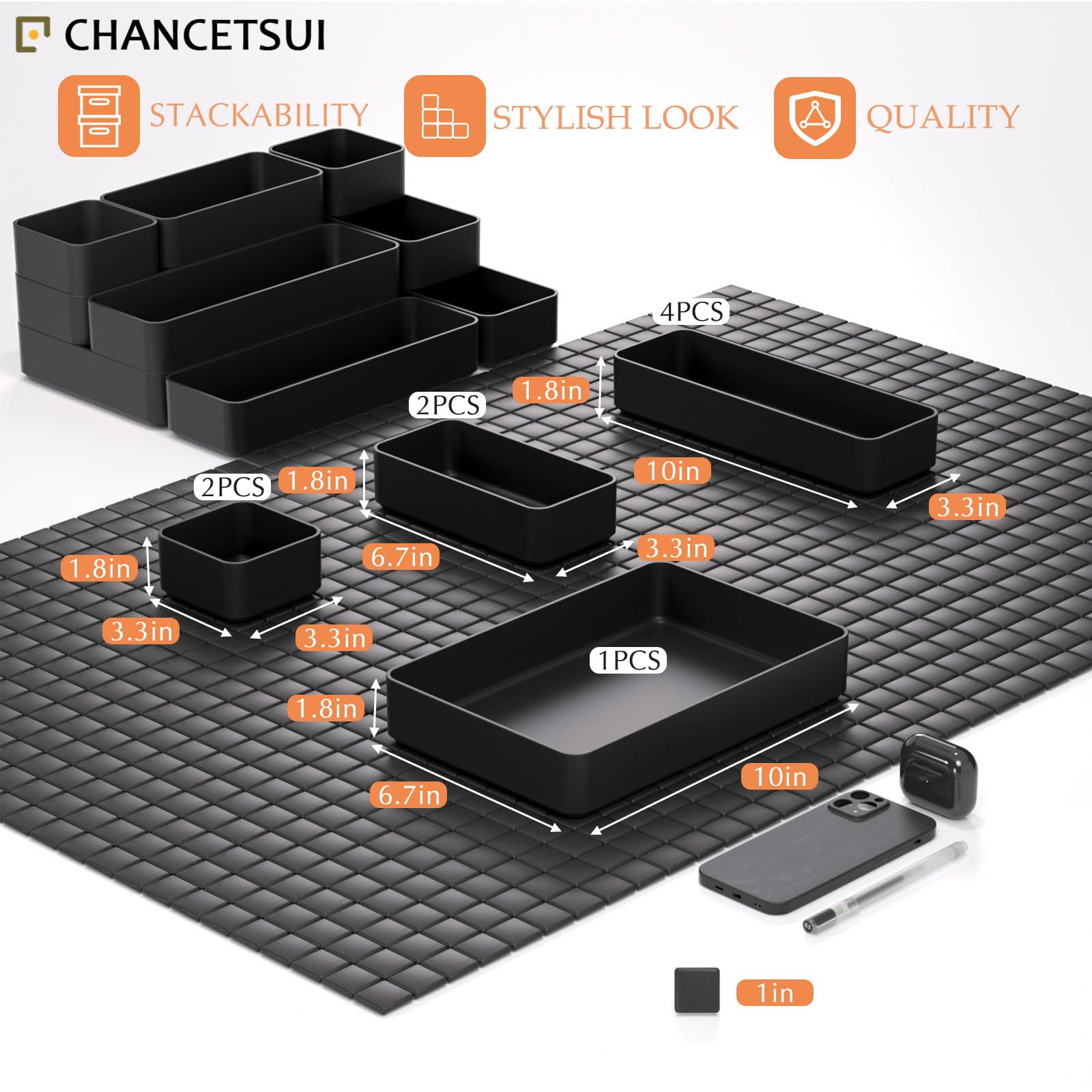 CHANCETSUI multiuse-drawer-organizers-vanity-kitchen-bathroom fit vanity, bathroom, and kitchen drawers
