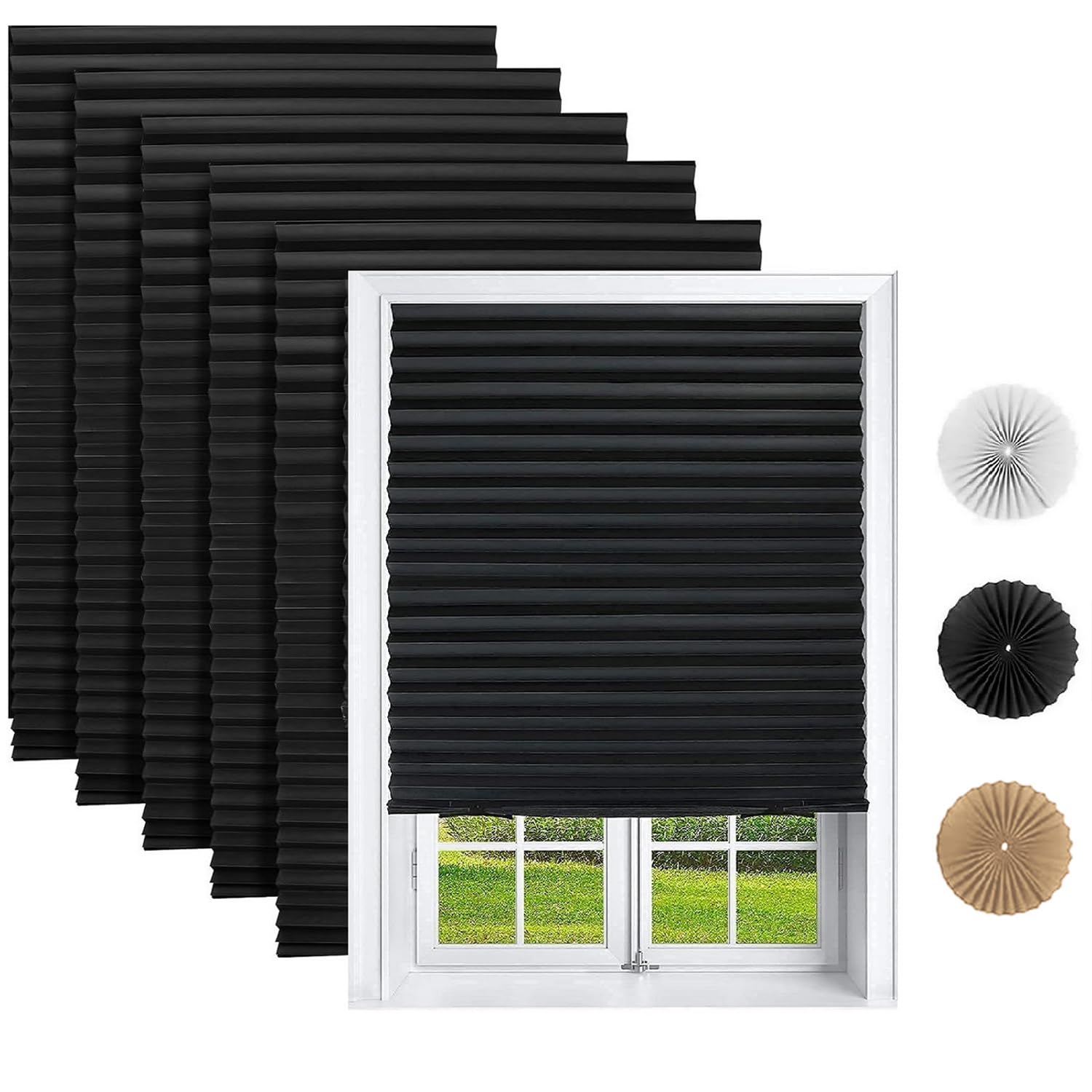 Changshade 6-pack pleated shades ready for easy privacy.