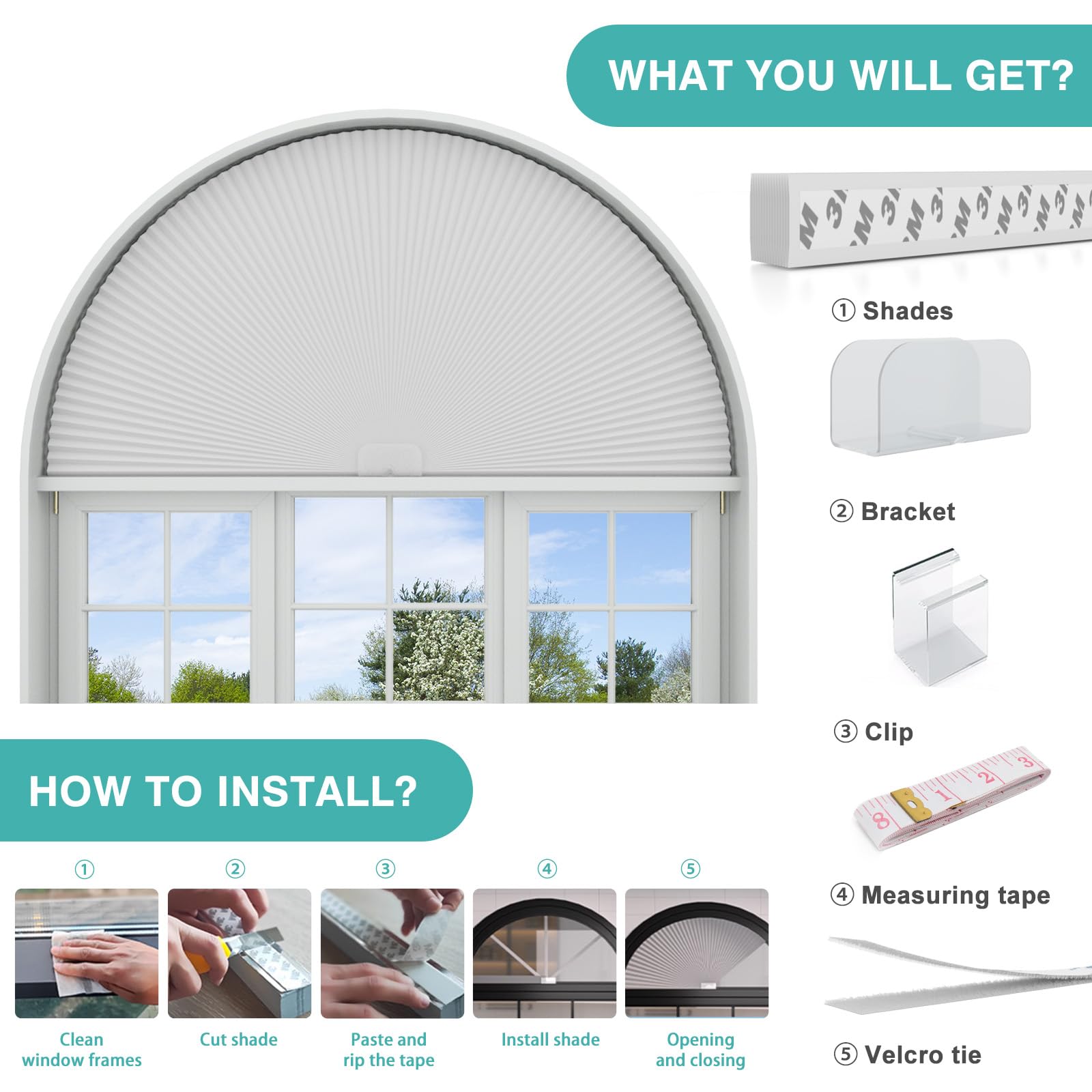 Changshade arch shade is easy to trim for irregular arch openings.