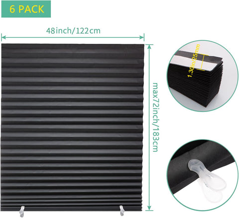 Changshade cut-to-size pleated shades fit 48x72 windows precisely.