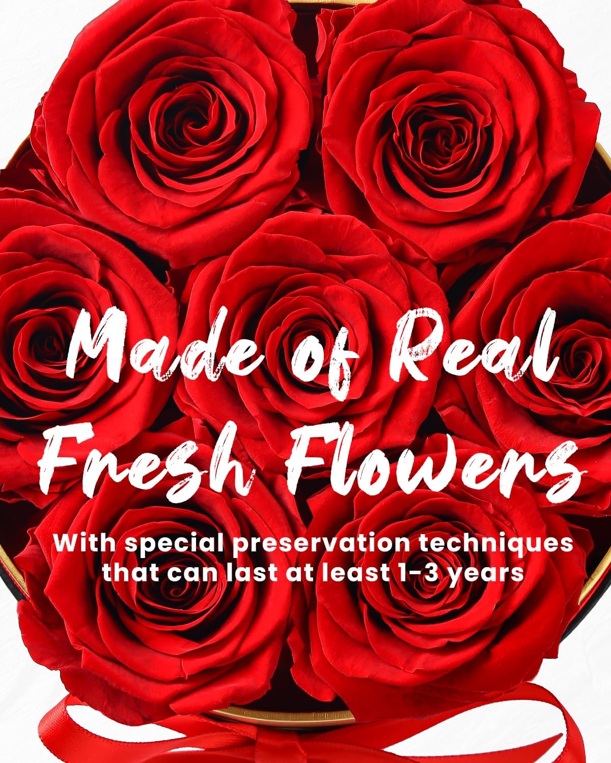 Changshunqi seven-rose arrangement in elegant packaging, ready to gift.
