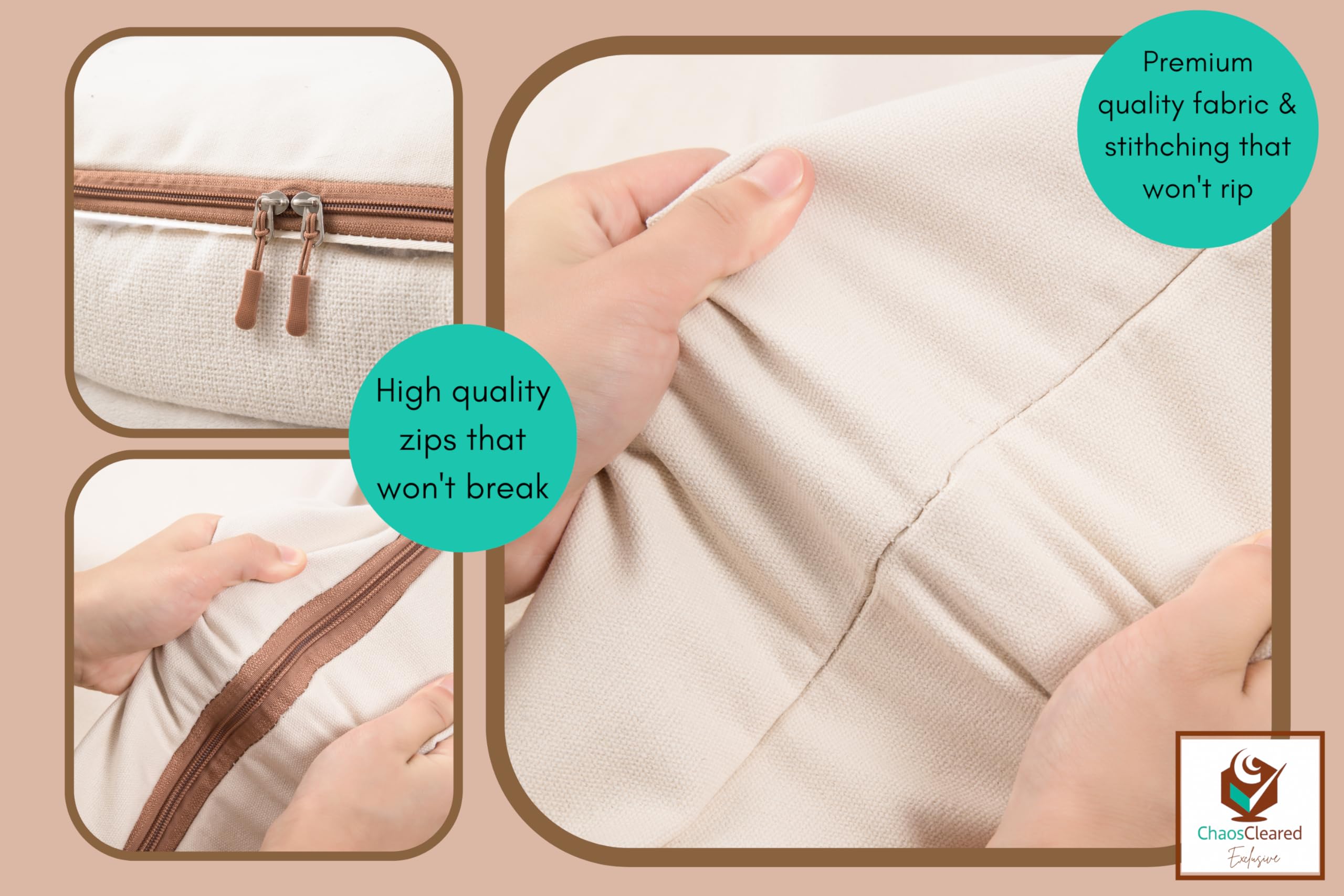 Chaos Cleared sturdy stitching detail highlighting durability for seasonal use