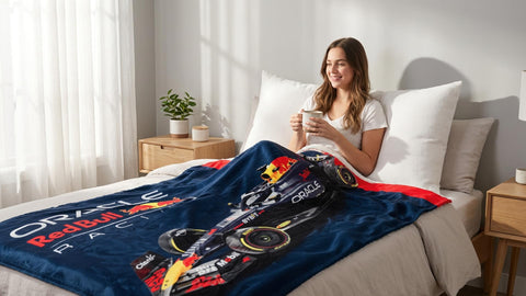 Character World fleece blanket as bed layer for extra warmth