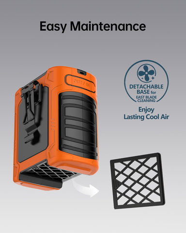 CHARMP waist fan bottom air intake delivers stronger upward airflow