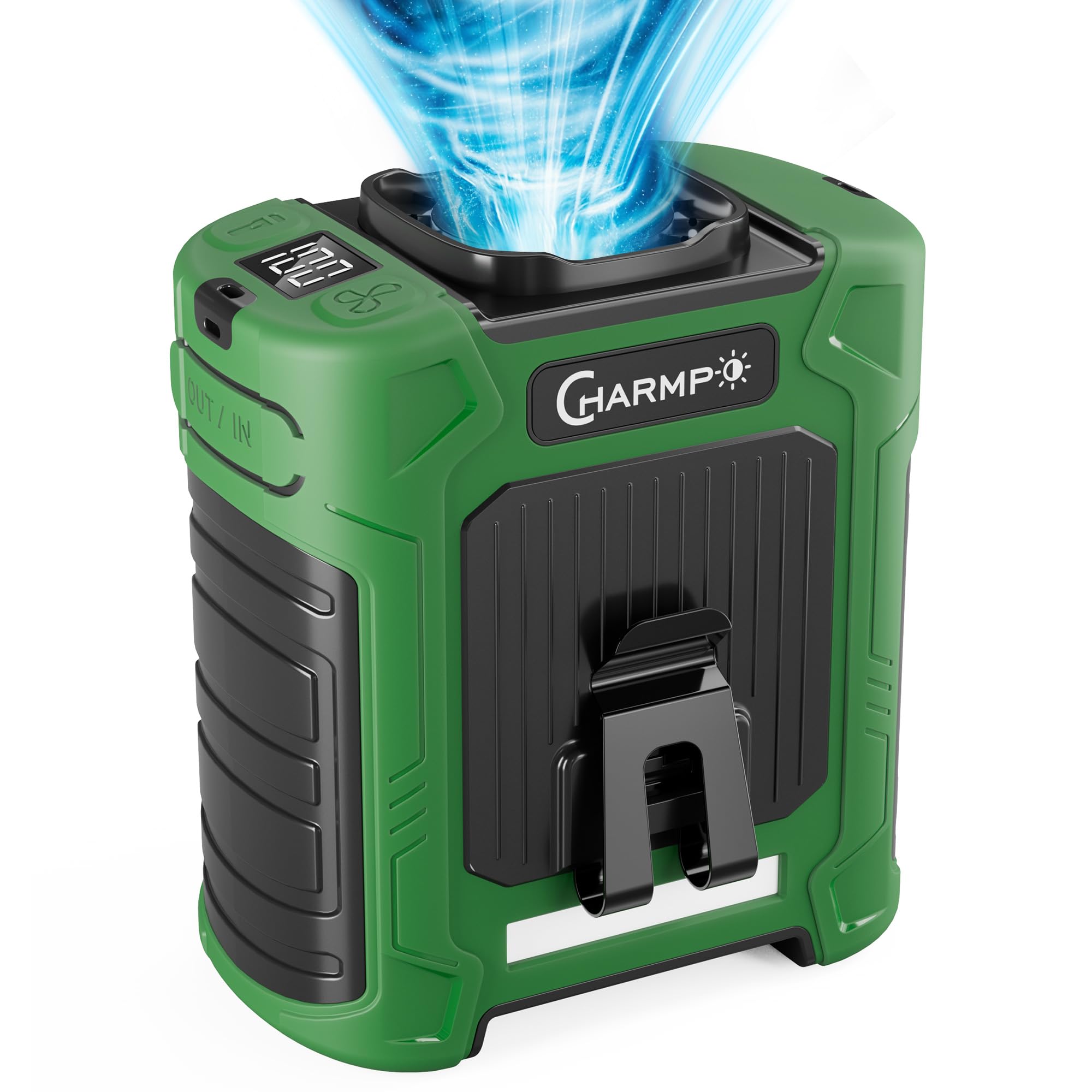 CHARMP waist fan clip: hands-free cooling for outdoor activities