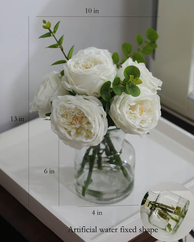 CHASMILE dining table centerpiece featuring lifelike roses creates romantic ambiance.