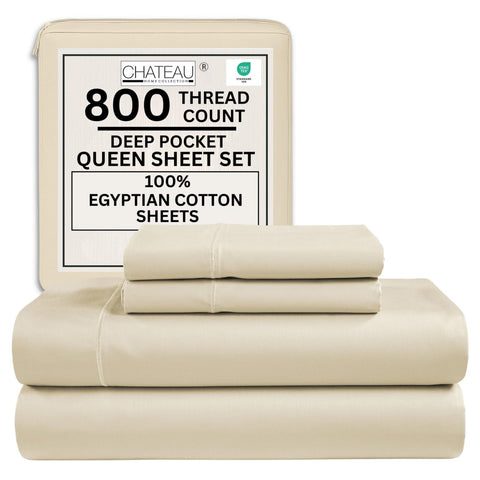 CHATEAU HOME COLLECTION 800TC queen flat sheet with silky softness and durable weave.