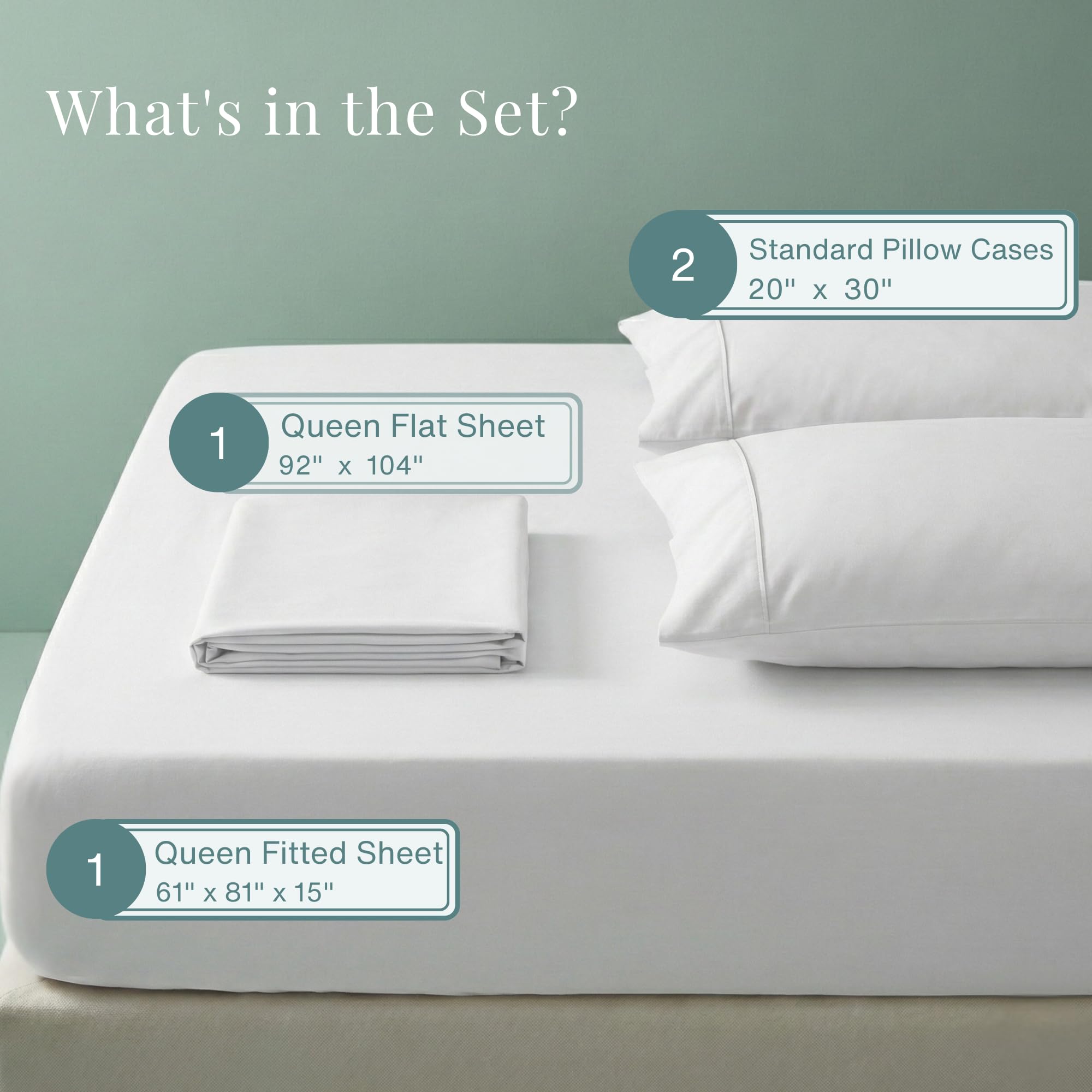 CHATEAU HOME COLLECTION queen fitted sheet with 15-inch deep pockets for secure fit.