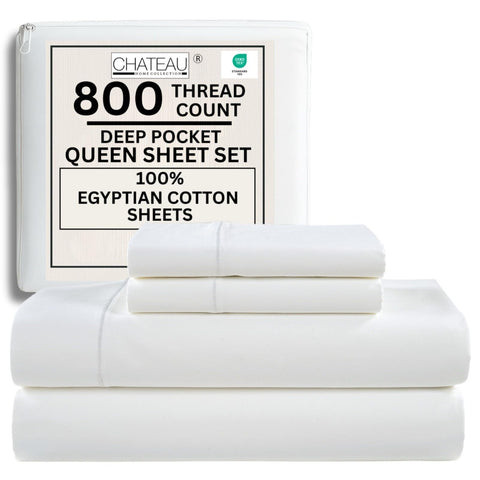 CHATEAU HOME COLLECTION queen flat sheet with silky cotton texture and hotel-grade softness.