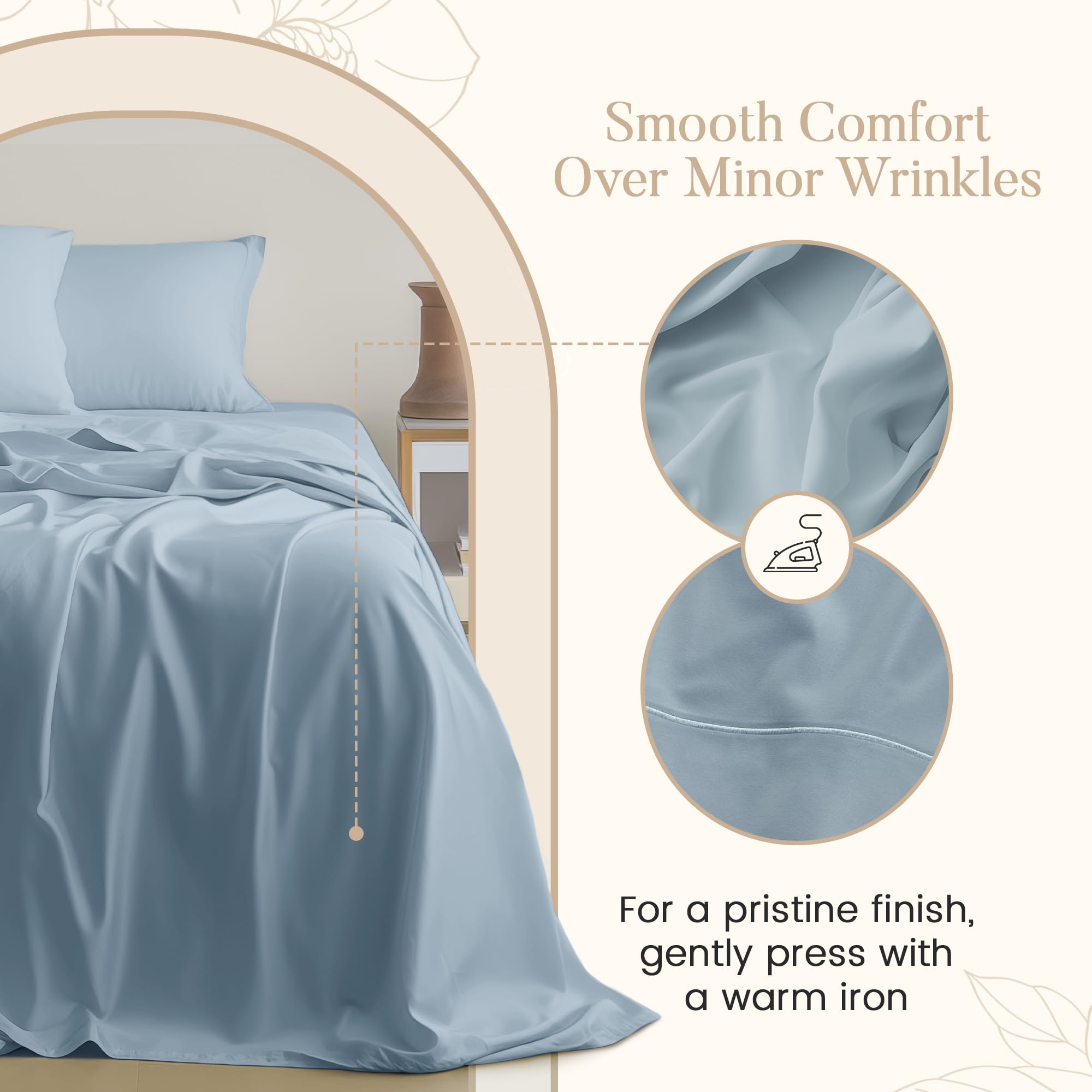 CHATEAU HOME COLLECTION deep-pocket fitted sheet for easy bed-making.